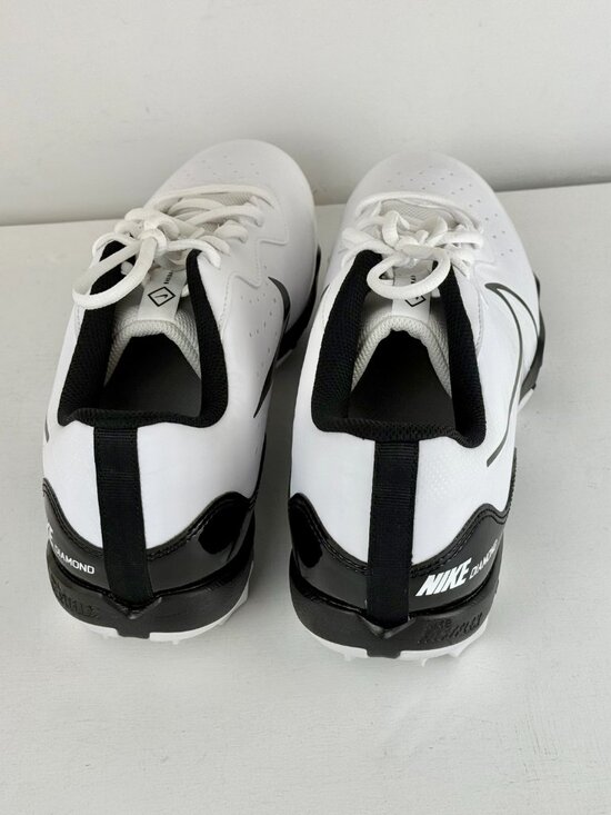 Men\'s 12 Nike Alpha Huarache 4 Keystone Baseball Cleats White Black DJ6524-101 main image 4